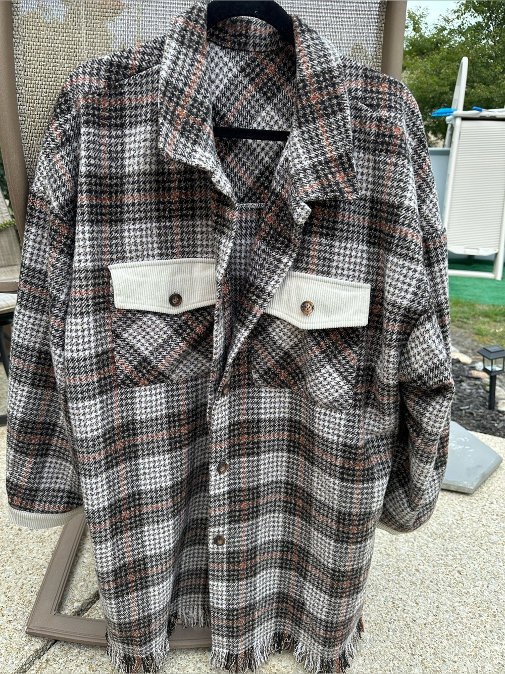 Women’s Plus Plaid Flannel Shacket Jacket with pockets - 4X- Autumn Winter Coat